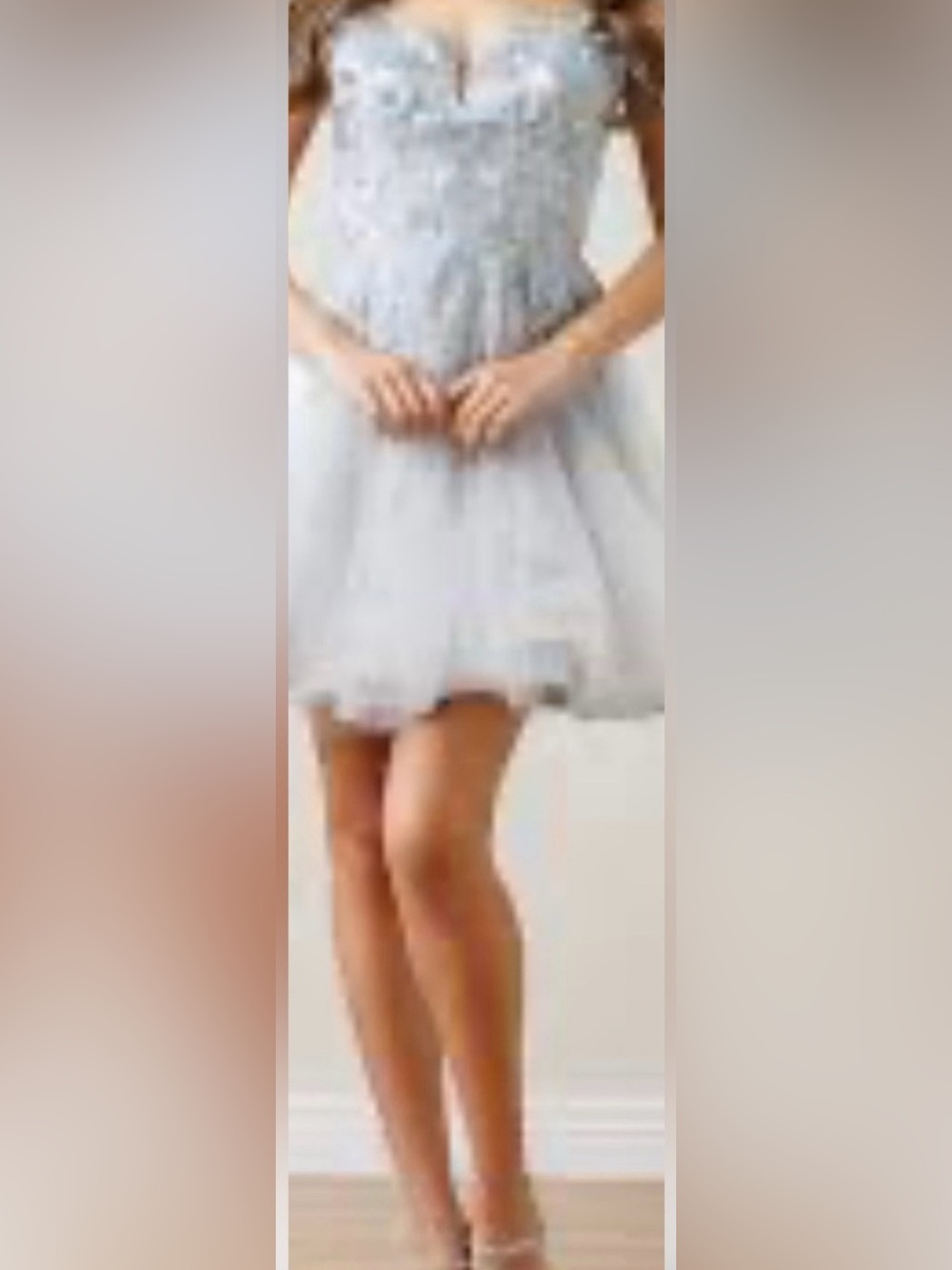 Elegant Silver Embellished Dress